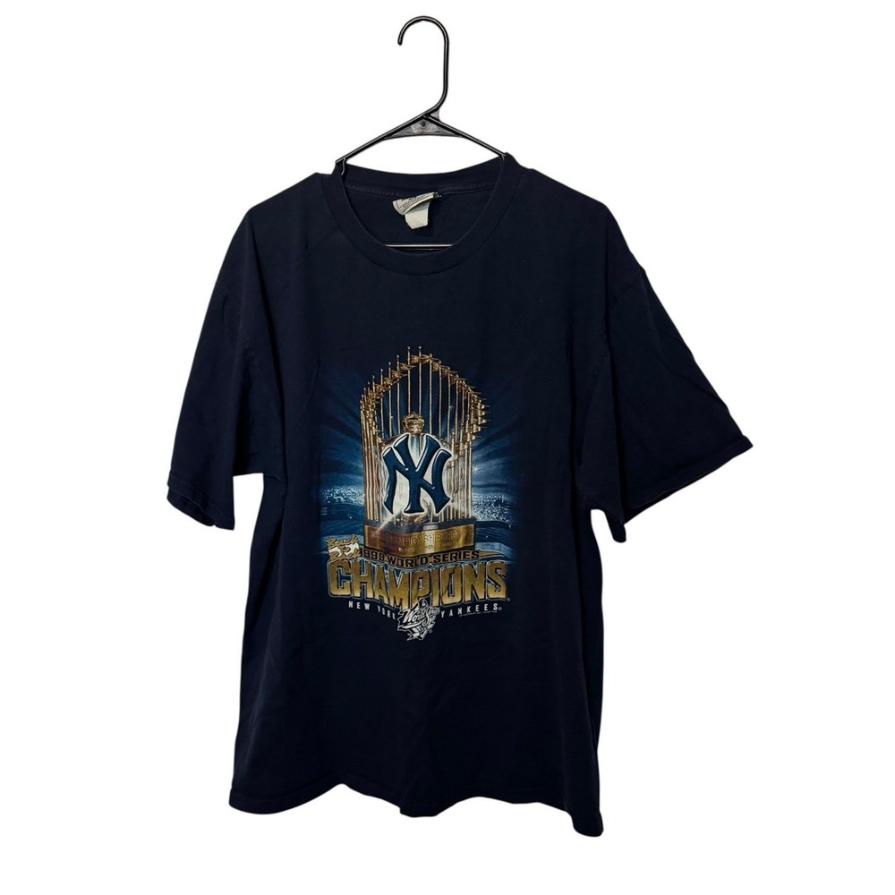 Vintage New York Yankees 1999 World Series Shirt Mens XL Blue MLB Baseball